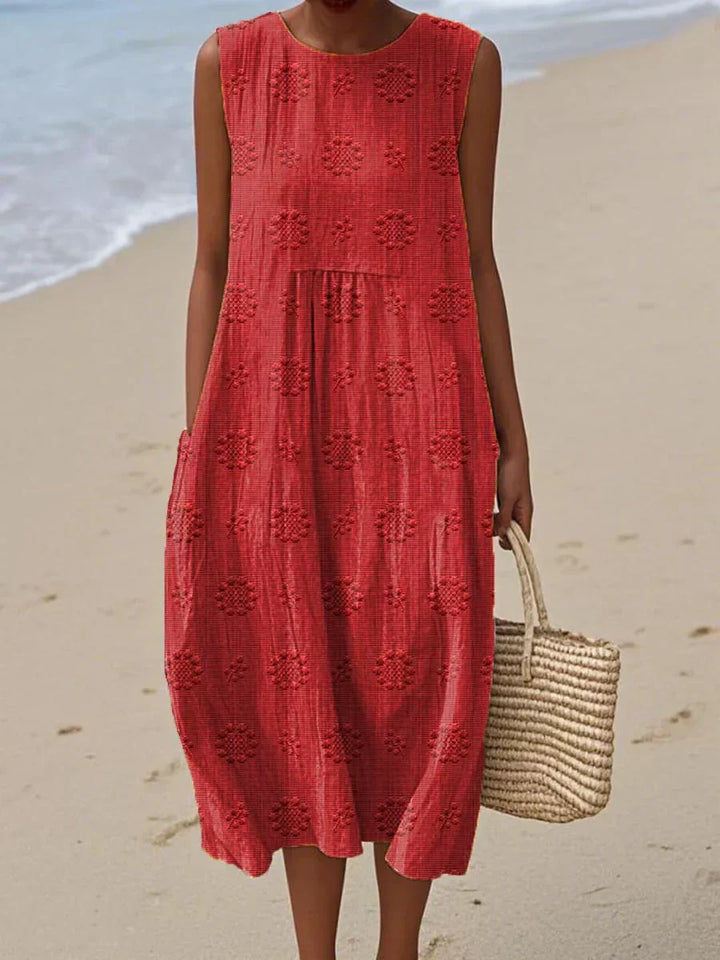 Elodie - Elegant Sleeveless Cotton Dress with Pockets