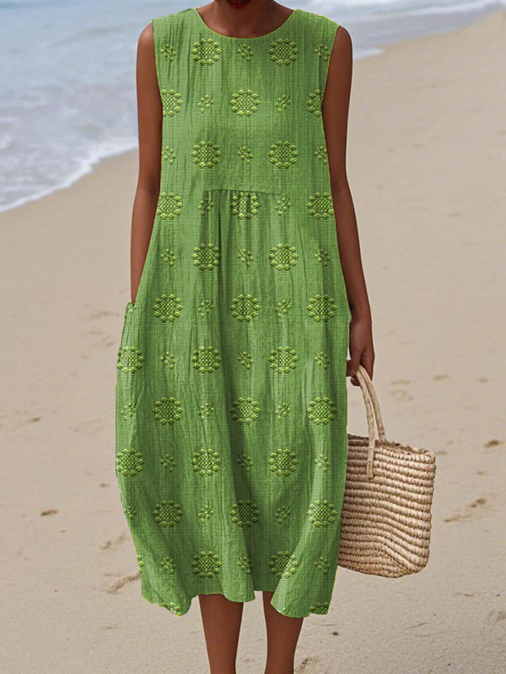 Elodie - Elegant Sleeveless Cotton Dress with Pockets